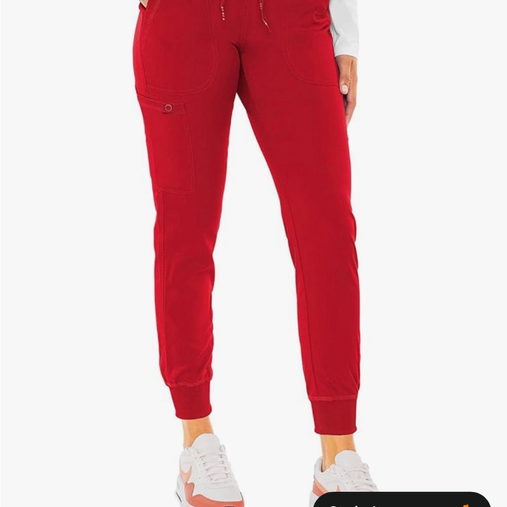 Med Couture TOUCH Red Short Sleeve V-Neck Top with matching pants - Picture 3 of 12
